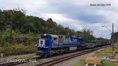 Compiladão com 10 trens na Serra do Mar, no Paraná