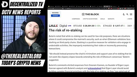 DCTV News: Vitalik Urges Caution With Re-Staking Ethereum
