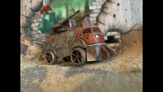 Custom HOT WHEELS build, Mad Max style post apocalyptic bus