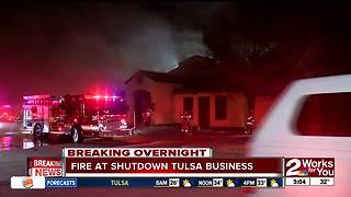 Tulsa Firefighters battle fire at a shutdown business