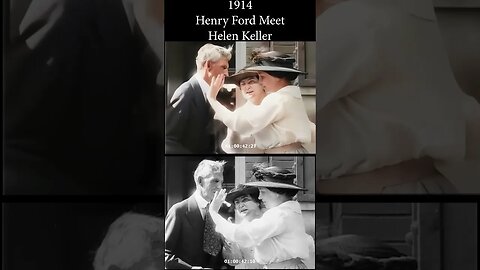 1914 - Henry Ford meets Helen Keller #colorized #artificialinteligence