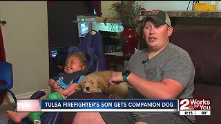 Tulsa firefighter's son gets companion dog