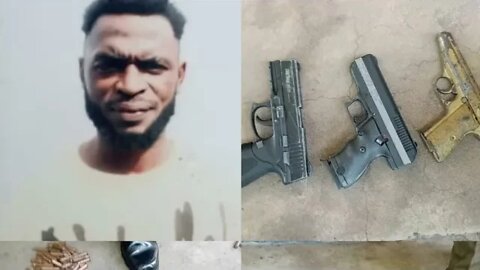 Police arrests suspected armed robber in Imo, recovers three automatic English-made Beretta pistols.