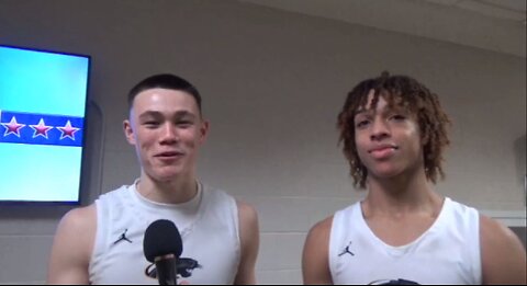 Plano East Guards Jordan Mizell & Narit Chotikavanic after Tx State 6a Semi Final Win