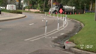 City of Tampa installing barriers to protect bike lanes