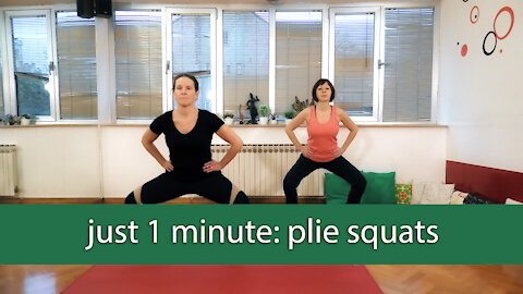 JUST 1 MINUTE: Plie Squats - Simple Home Fitness Exercises