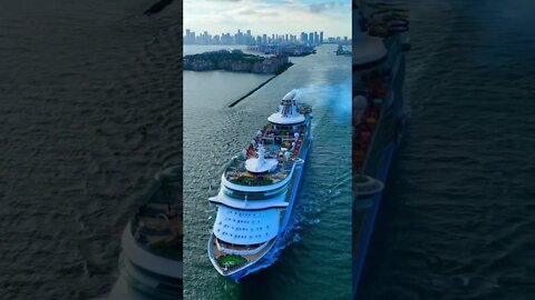 The Miami Skyline makes this cruise ship stylish! #cruiseship #royalcaribbean