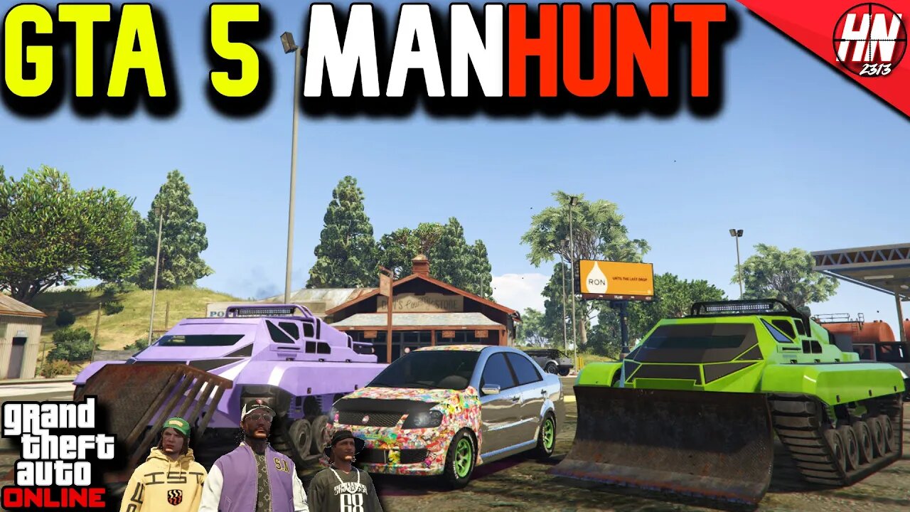 GTA 5 ManHunt! ASEA VS 2 SCARABS! ft. @gtanpc @twingo2313