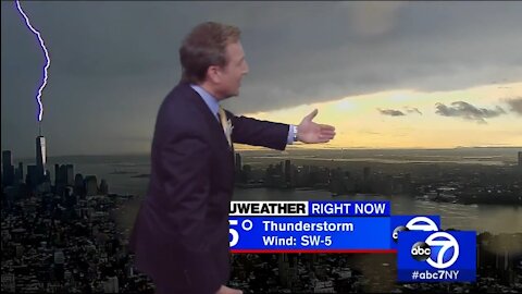Lightning Strikes One World Trade Center Live On Air