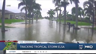 Flooding on SW 20th Ave and 28th Terrace in Cape Coral due to heavy rains from Elsa