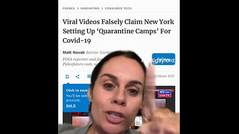 Woman Calls Out New York’s Plan to Put People Into Quarantine Camps