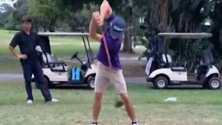 Golfer pulls amazing trick shot