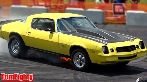 1978 Camaro Z28 Catches Fire on Burnout Pad