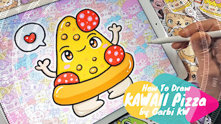 how to Draw Kawaii Pizza by Garbi KW