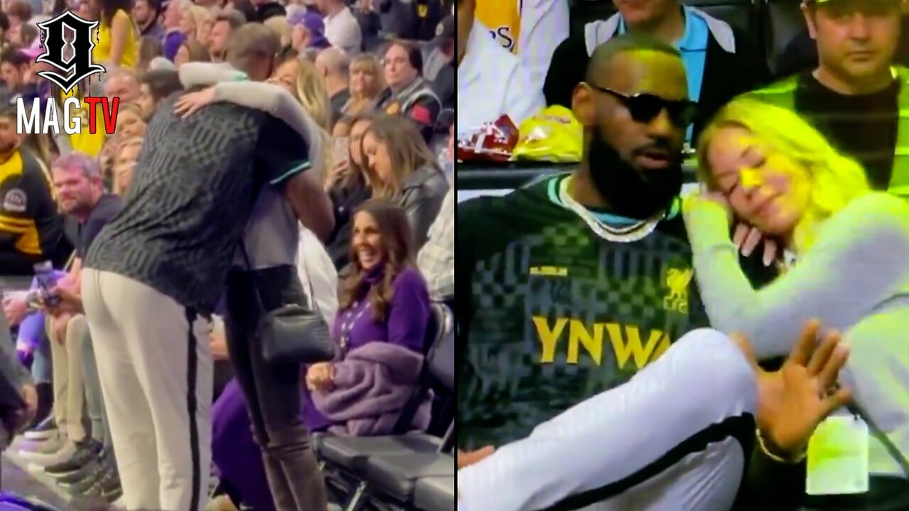 Lebron Sits Courtside Next To Lakers Owner Jeanie Buss & She Can't Keep ...