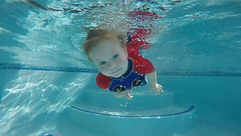 Fearless Two-year-old Can Already Swim On His Own