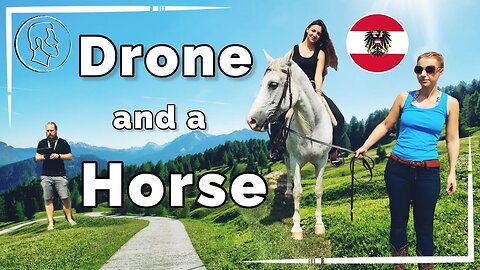 Enjoy our Horse from a Drone. Your relaxing nature horse ride through the green meadows of Austria