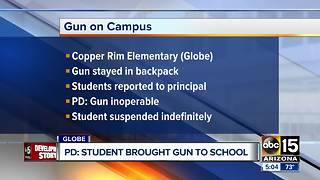 Elementary school student brings gun to Globe campus