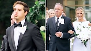 Groom's reaction to seeing his bride is beyond priceless