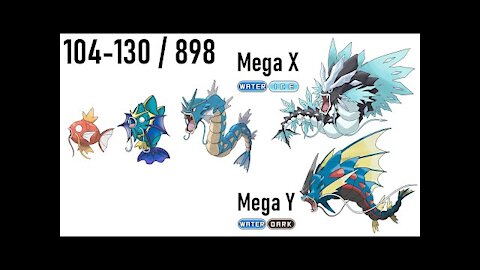 National Pokédex 104 - 131 : Drawing Every Mega X/Y Pokémon Evolutions - WORLD RECORD