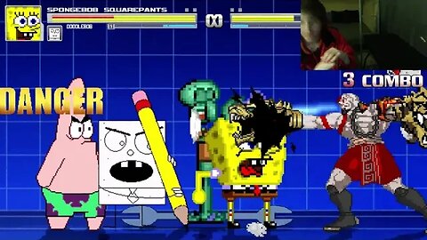 SpongeBob SquarePants Characters (SpongeBob, Squidward, and DoodleBob) VS Kratos In An Epic Battle