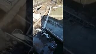 Crane collapses at construction site in Poland #trending