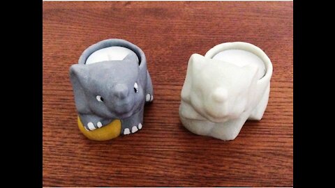 3D Printed Baby Elephant Candle Holder