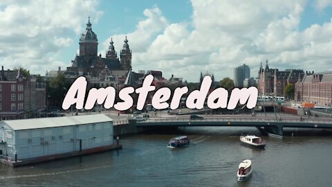 Aerial of Amsterdam Netherlands (HD)