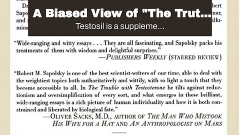 A Biased View of "The Truth About Testosil Side Effects: Separating Fact from Fiction"