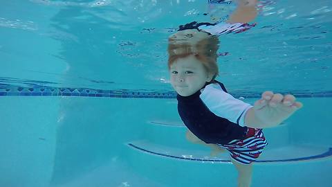 One-Year-Old Boy Is Already An Expert In Swimming