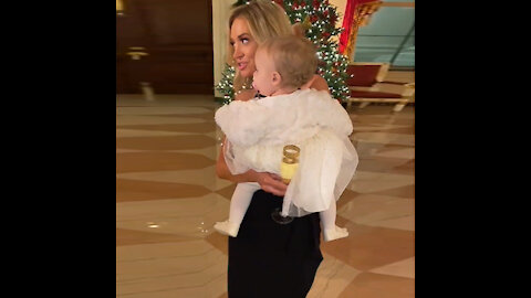 The Gorgeous Kayleigh McEnany & her baby dancing to the Marine band playing Frozen.