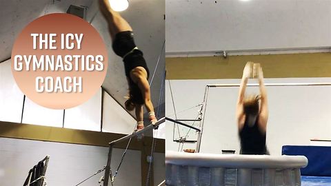 This gymnastics coach's training tactic is chilling