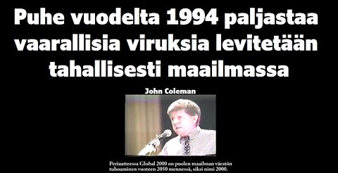 Vuoden 1994 puhe paljastaa tappavia viruksia levitetään tahallisesti maailmassa