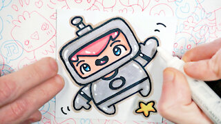 how to Draw Kawaii Astronaut - Handmade Drawings by Garbi KW