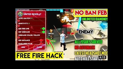 free fire unlimited diamond mod menu 2022 today | free fire max diamond mod menu 1.70.0 OB33 today