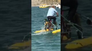 Aquabike crossing the lake..