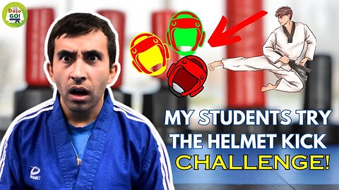 Kids Martial Arts Challenge: My Students Try the EPIC Helmet Kick Challenge | Dojo go
