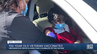 100 year old veteran vaccinated in Gilbert