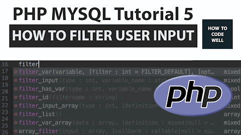 5: PHP Filter User Input - PHP MySQL Course