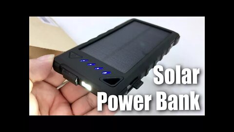 Portable Solar 10,000 mAh Power Bank and Charger with LED Flashlight by FKANT Review