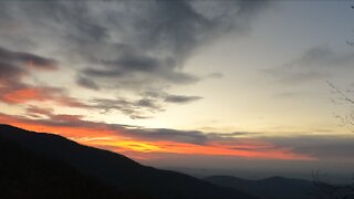 Beautiful sunrise over The Virginia Blue Ridge Mountains