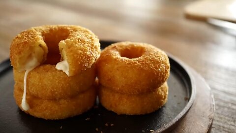 POTATO CHEESE DONUTS INSTEAD OF FLOUR!! SUPER DELICIOUS.