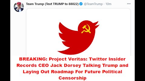 Insider Records CEO Jack Dorsey Talking Trump and Laying Out Roadmap For Future Political Censorship
