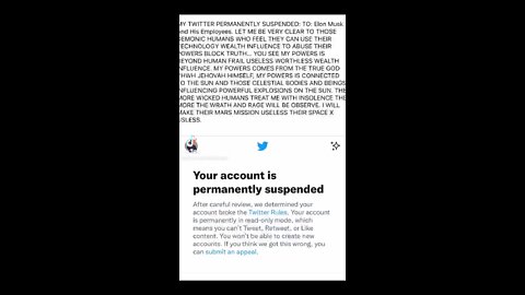 TWITTER ACCOUNT SUSPENSION AND CONSEQUENCES TO THEIR EMPLOYEES AND OWNERS. OBSERVE!!!