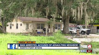 Man says neighbor attacked him in his own home