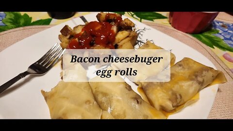 Bacon cheeseburger egg rolls #baconcheeseburger #eggrolls