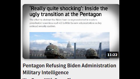Pentagon Refusing Biden Administration Military Intelligence