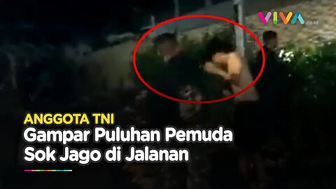 TNI Buat Kapok Puluhan Pemuda Sidoarjo yang Acungkan Celurit di Jalanan