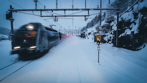 TRAIN DRIVER'S VIEW: Voss to Ål on the shortest day of the year