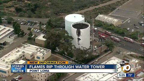 Flames rip through Point Loma water tower